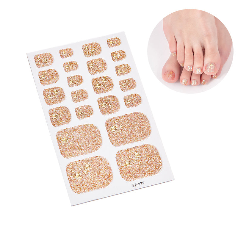 1 Pcs Glittery Glossy Toe Nail Stickers - Self-Adhesive for DIY Nail Art Decoration