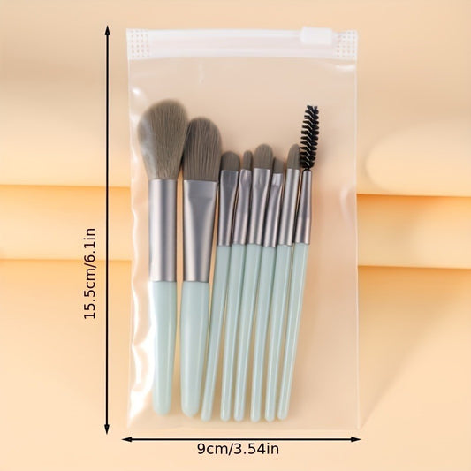 A Set Of 8 Portable Makeup Brushes Portable Beauty Tools