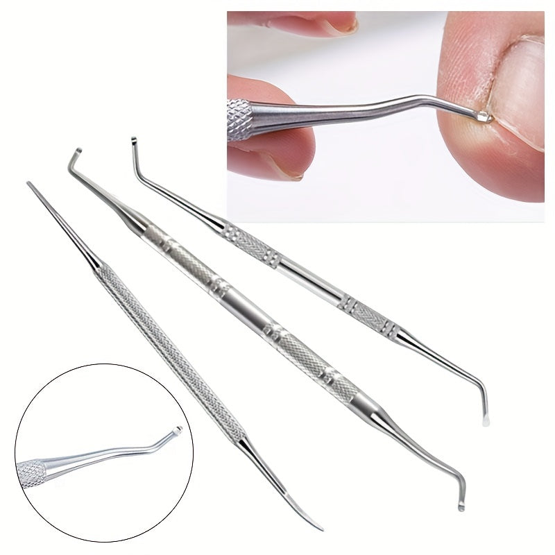 3pcs Stainless Steel Ingrown Pain Relief Toenail Tool Pedicure Tool Kit