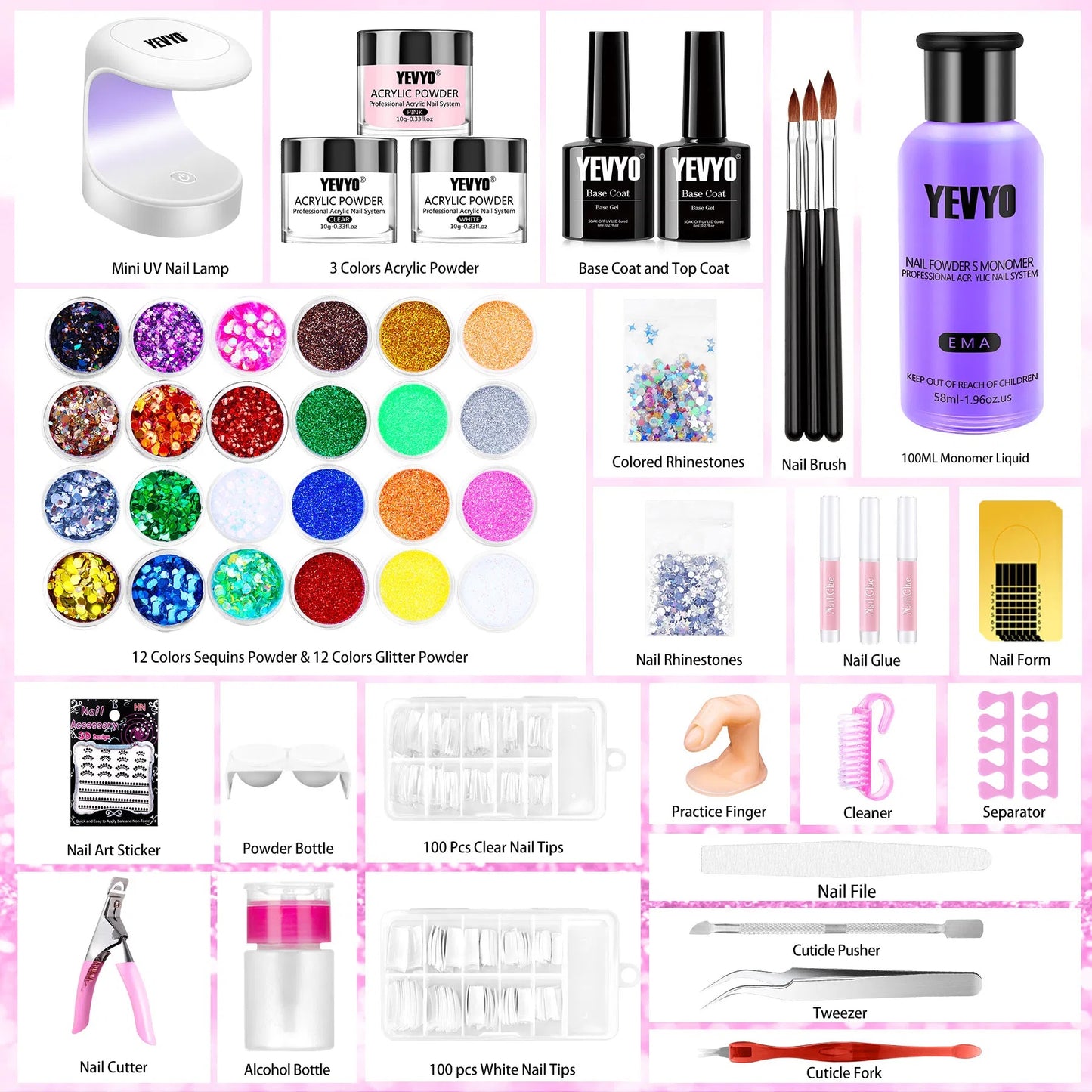 Acrylic Nail Kit With Everything For Beginners, Professional Nail Starter Kit