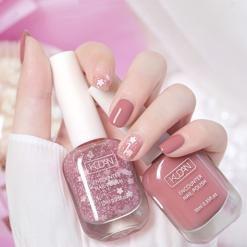 10ml Quick Drying Nail Polish - Ultra-Glossy, Non-Toxic Formula in Fashion-Forward Pinkish Black