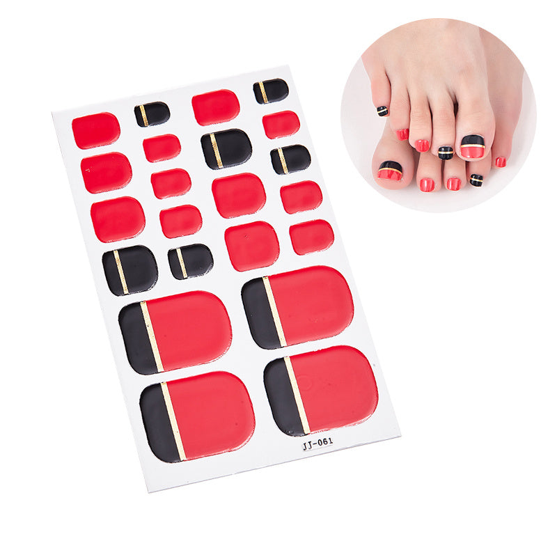 1 Pcs Glittery Glossy Toe Nail Stickers - Self-Adhesive for DIY Nail Art Decoration