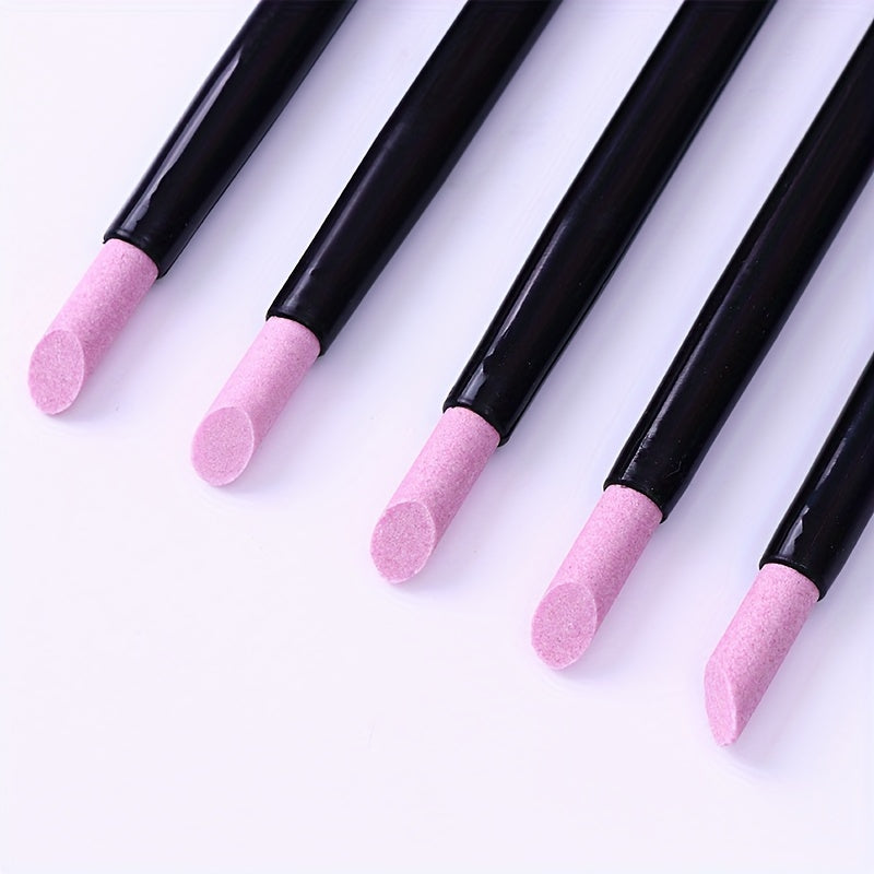 Quartz Scrubs Stone Cuticle Stick Pen Nail Polish Manicure Care Tools, 3 Pcs