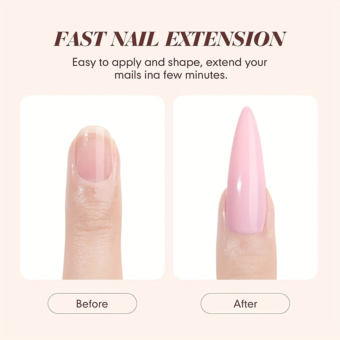 Complete Acrylic Nail Kit for Beginners - Clear Pinkish Nude Acrylic Powder