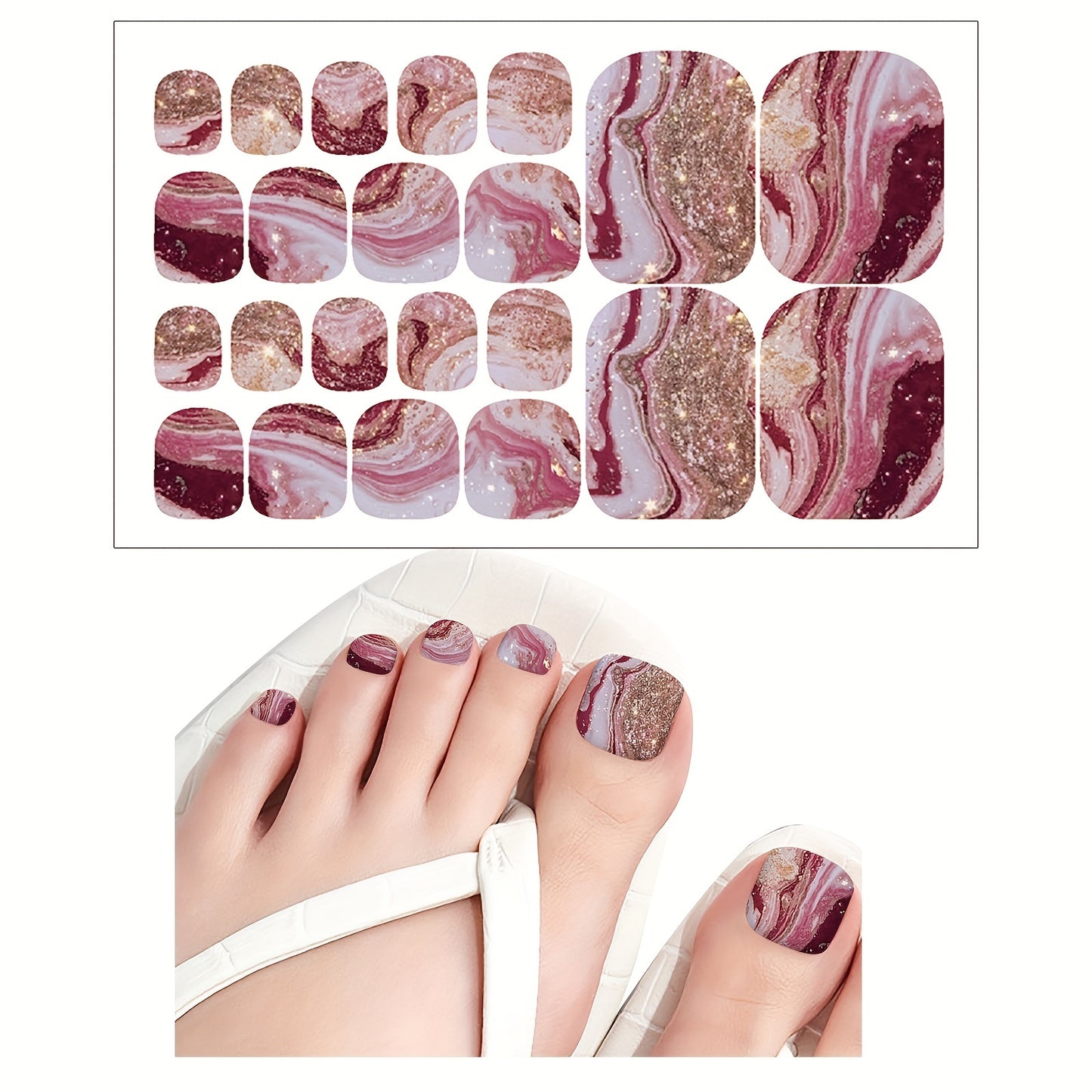 1pc Starry Sky Toe Nail Stickers - Adhesive Foil Stickers for DIY Manicure and Pedicure