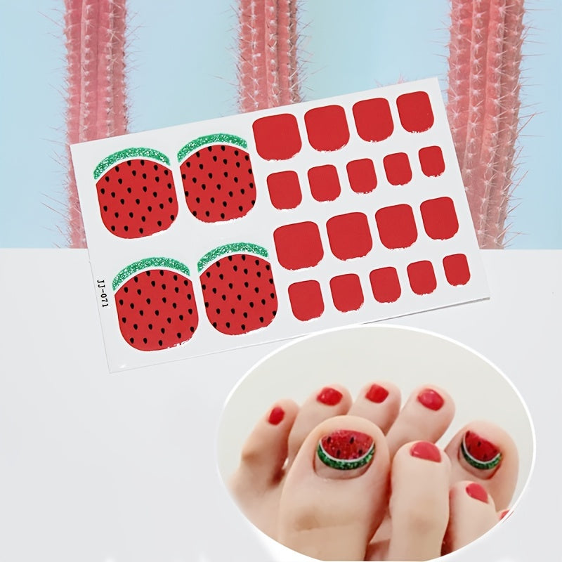 1 Pcs Glittery Glossy Toe Nail Stickers - Self-Adhesive for DIY Nail Art Decoration