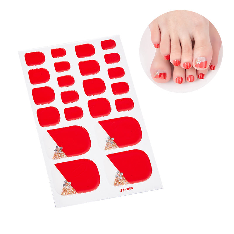 1 Pcs Glittery Glossy Toe Nail Stickers - Self-Adhesive for DIY Nail Art Decoration