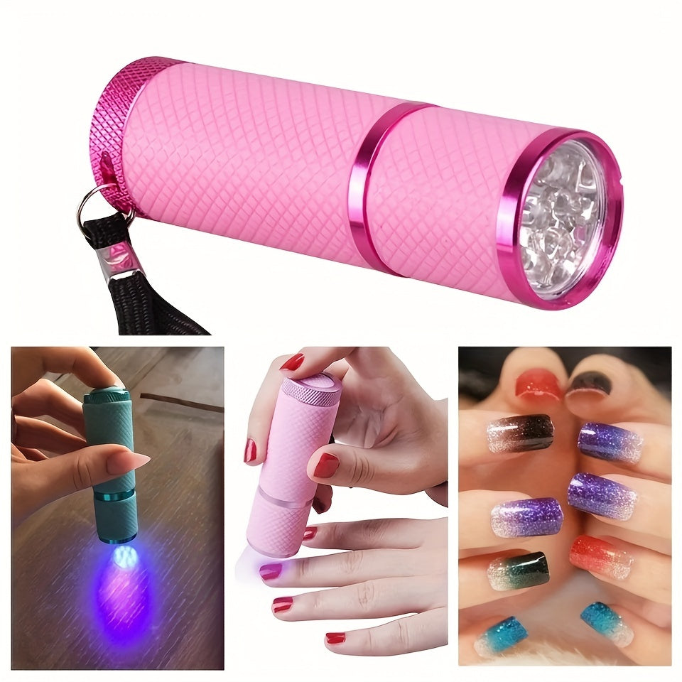 Compact 9-Bead LED Nail Dryer-Quick Manicure & Phototherapy Solution-Easy-to-Use