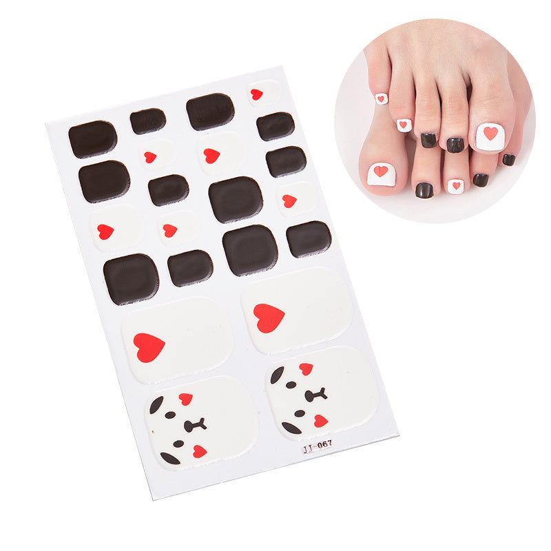 1 Pcs Glittery Glossy Toe Nail Stickers - Self-Adhesive for DIY Nail Art Decoration