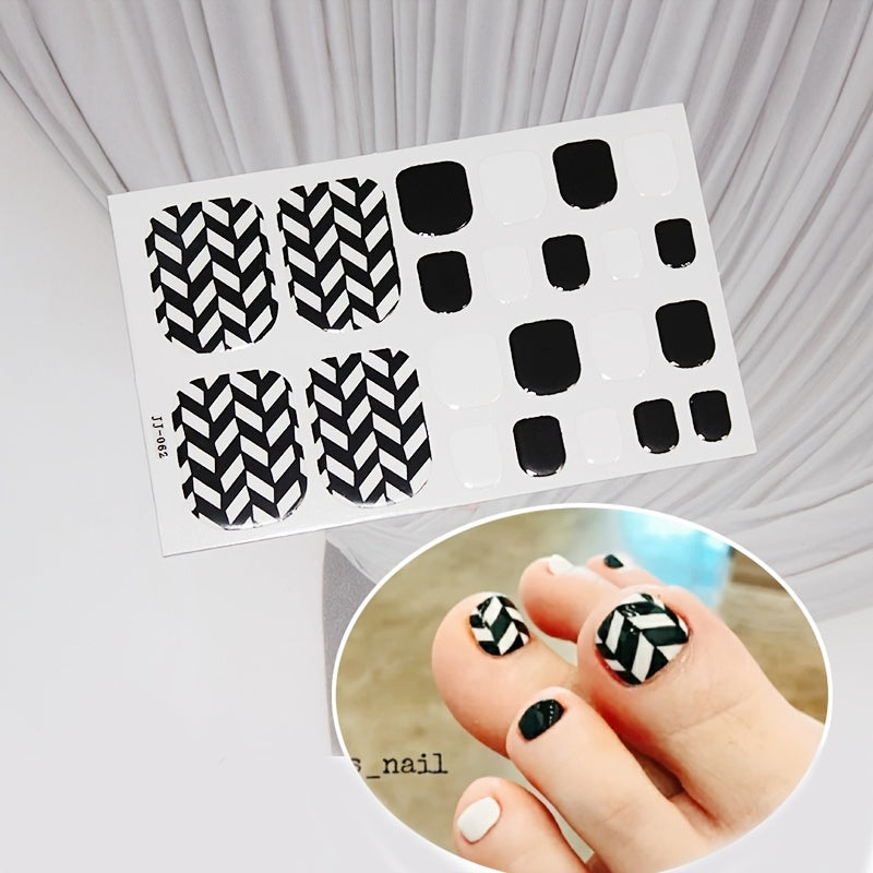 1 Pcs Glittery Glossy Toe Nail Stickers - Self-Adhesive for DIY Nail Art Decoration