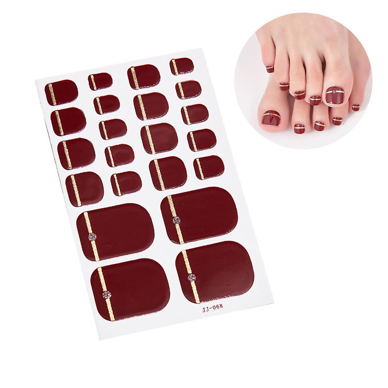 1 Pcs Glittery Glossy Toe Nail Stickers - Self-Adhesive for DIY Nail Art Decoration