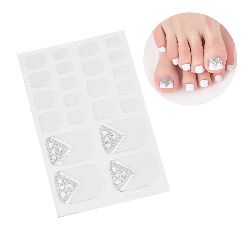 1 Pcs Glittery Glossy Toe Nail Stickers - Self-Adhesive for DIY Nail Art Decoration