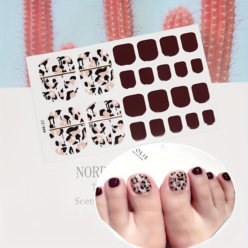 1 Pcs Glittery Glossy Toe Nail Stickers - Self-Adhesive for DIY Nail Art Decoration