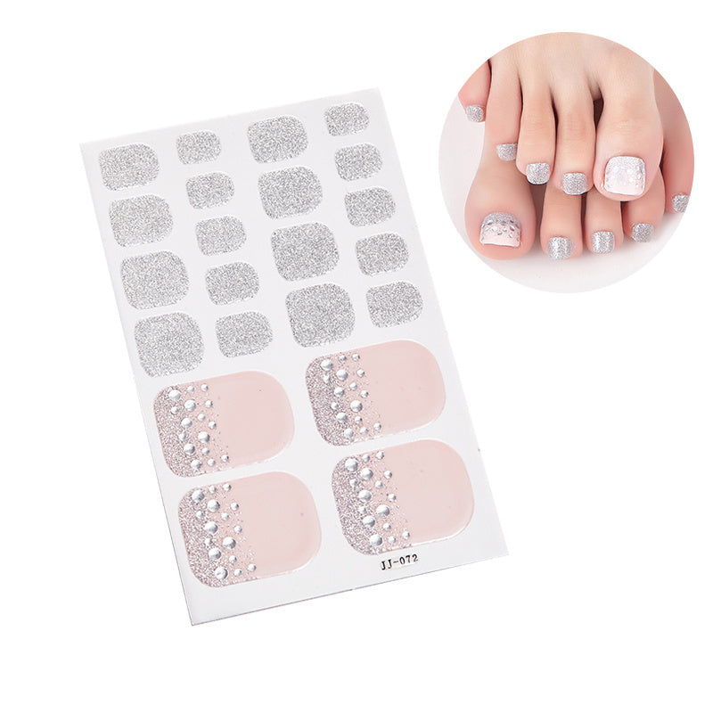 1 Pcs Glittery Glossy Toe Nail Stickers - Self-Adhesive for DIY Nail Art Decoration