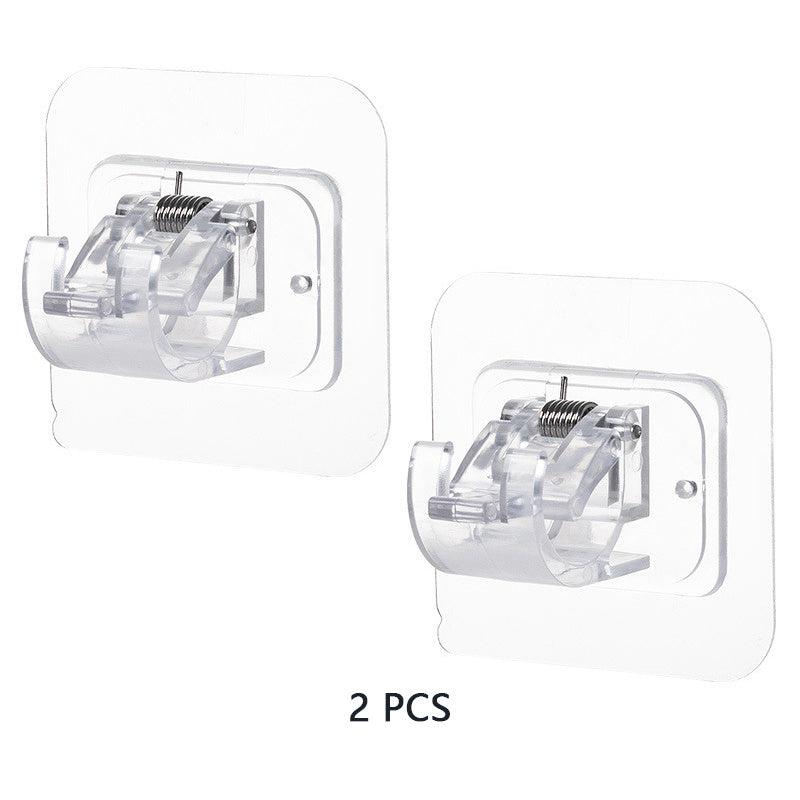 2/8pcs Curtain Rod Brackets No Drilling, Nail Free Adjustable Curtain Rod Hooks