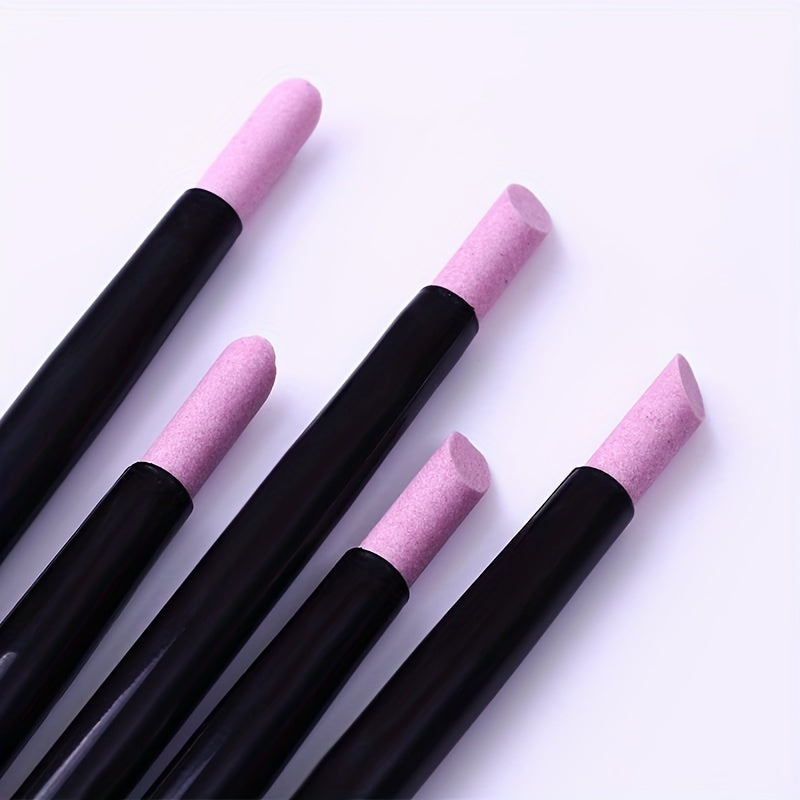 Quartz Scrubs Stone Cuticle Stick Pen Nail Polish Manicure Care Tools, 3 Pcs