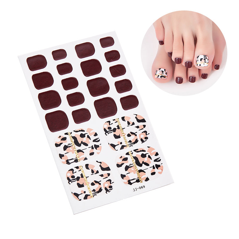 1 Pcs Glittery Glossy Toe Nail Stickers - Self-Adhesive for DIY Nail Art Decoration