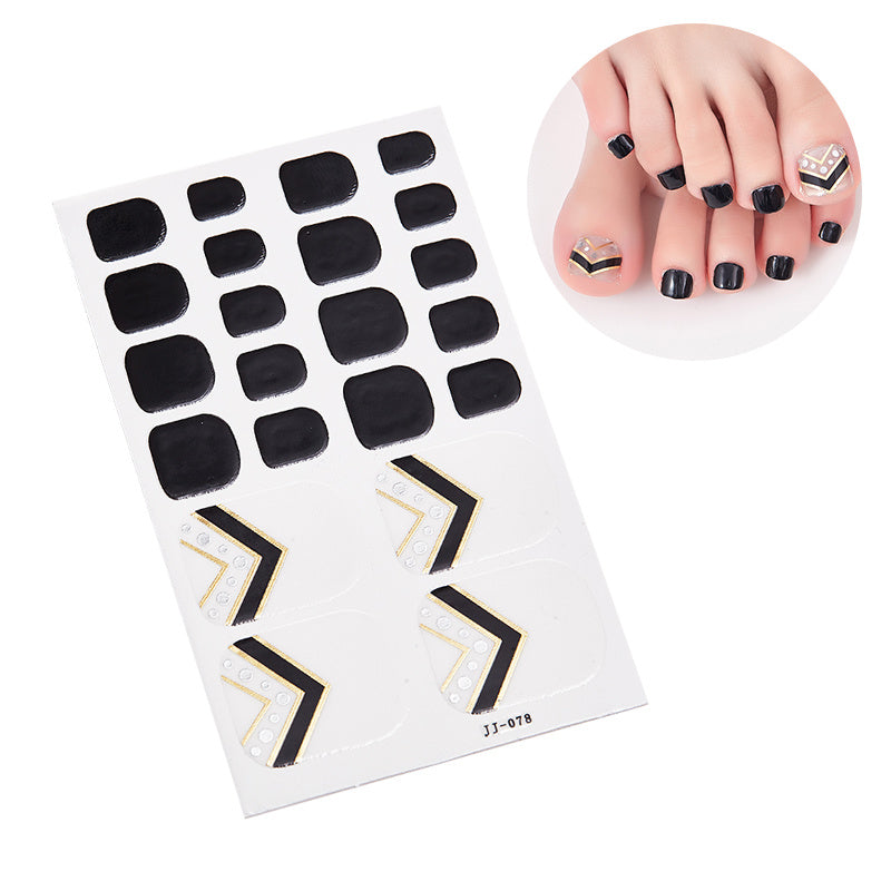 1 Pcs Glittery Glossy Toe Nail Stickers - Self-Adhesive for DIY Nail Art Decoration