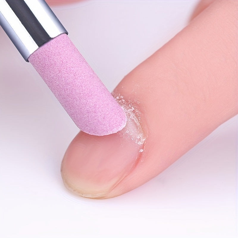 Quartz Scrubs Stone Cuticle Stick Pen Nail Polish Manicure Care Tools, 3 Pcs