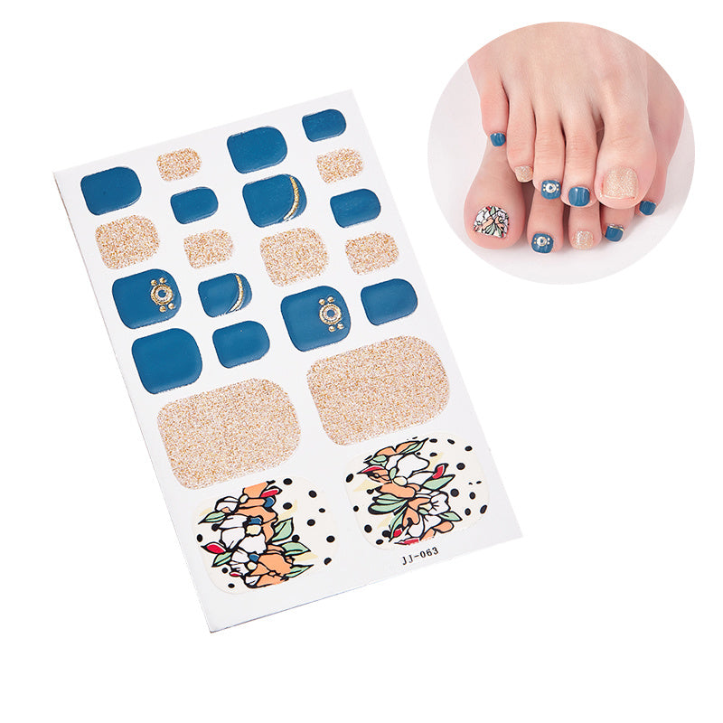 1 Pcs Glittery Glossy Toe Nail Stickers - Self-Adhesive for DIY Nail Art Decoration