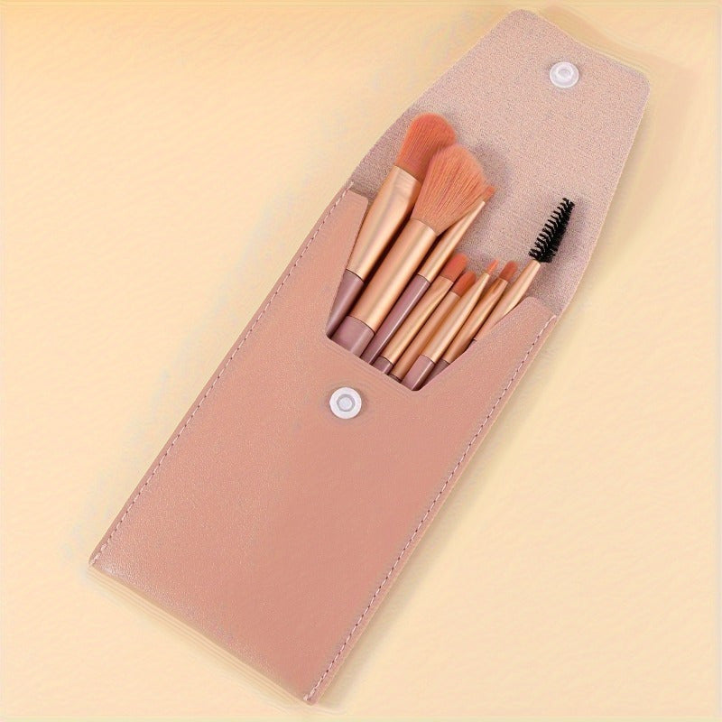 A Set Of 8 Portable Makeup Brushes Portable Beauty Tools