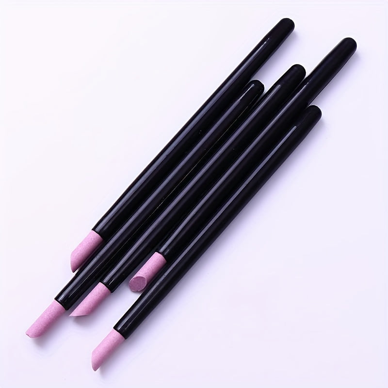 Quartz Scrubs Stone Cuticle Stick Pen Nail Polish Manicure Care Tools, 3 Pcs