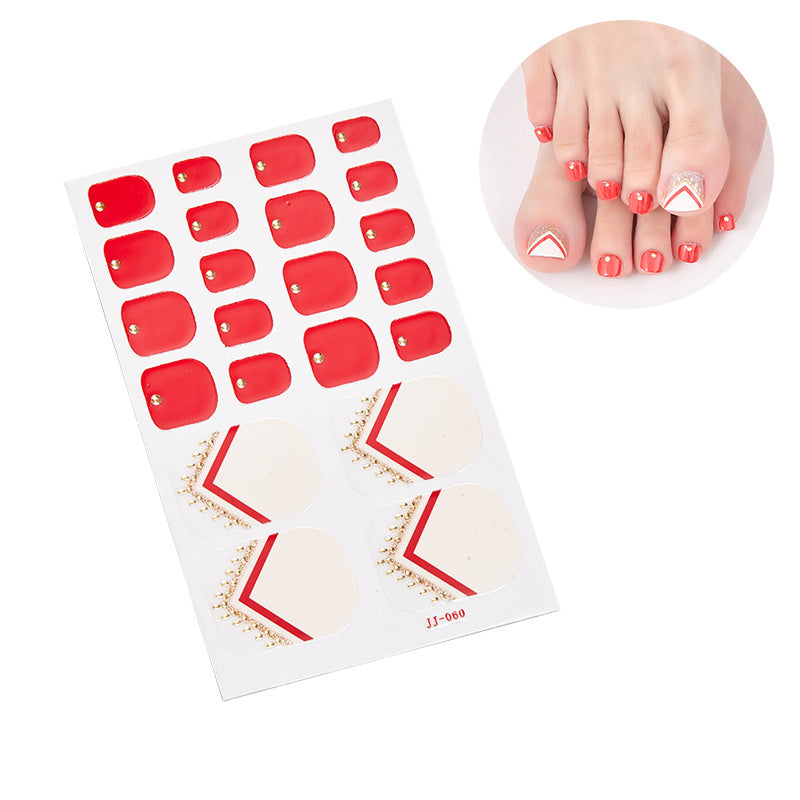 1 Pcs Glittery Glossy Toe Nail Stickers - Self-Adhesive for DIY Nail Art Decoration