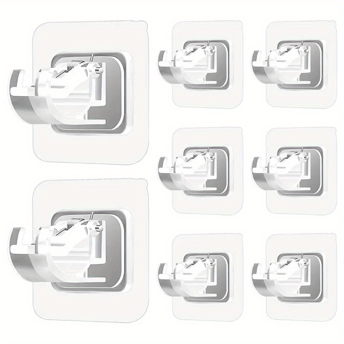 2/8pcs Curtain Rod Brackets No Drilling, Nail Free Adjustable Curtain Rod Hooks