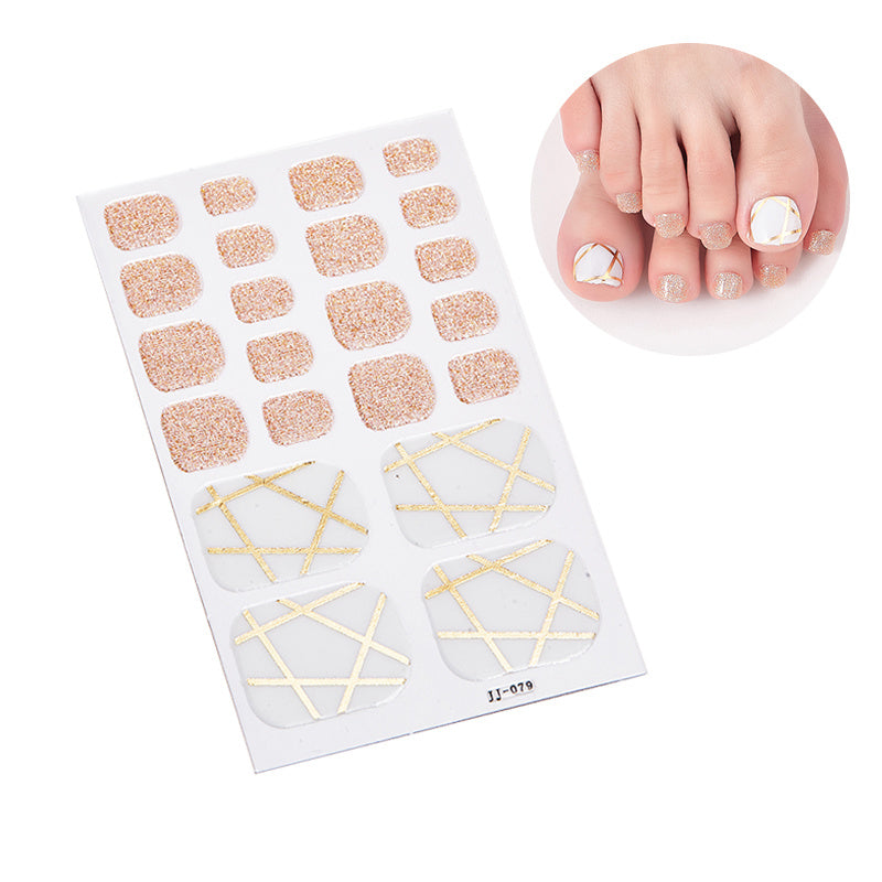 1 Pcs Glittery Glossy Toe Nail Stickers - Self-Adhesive for DIY Nail Art Decoration