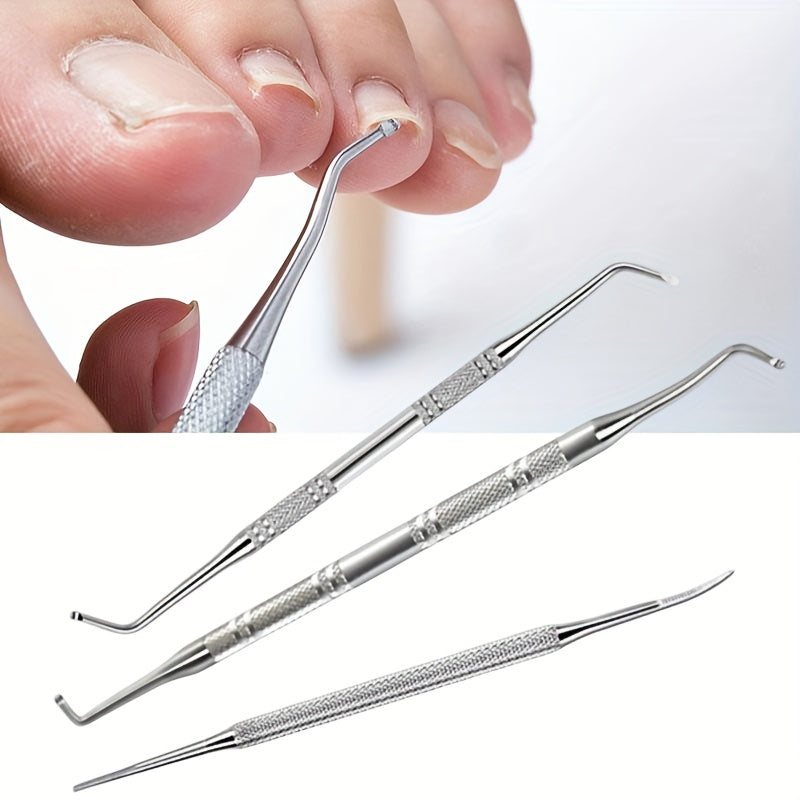 3pcs Stainless Steel Ingrown Pain Relief Toenail Tool Pedicure Tool Kit