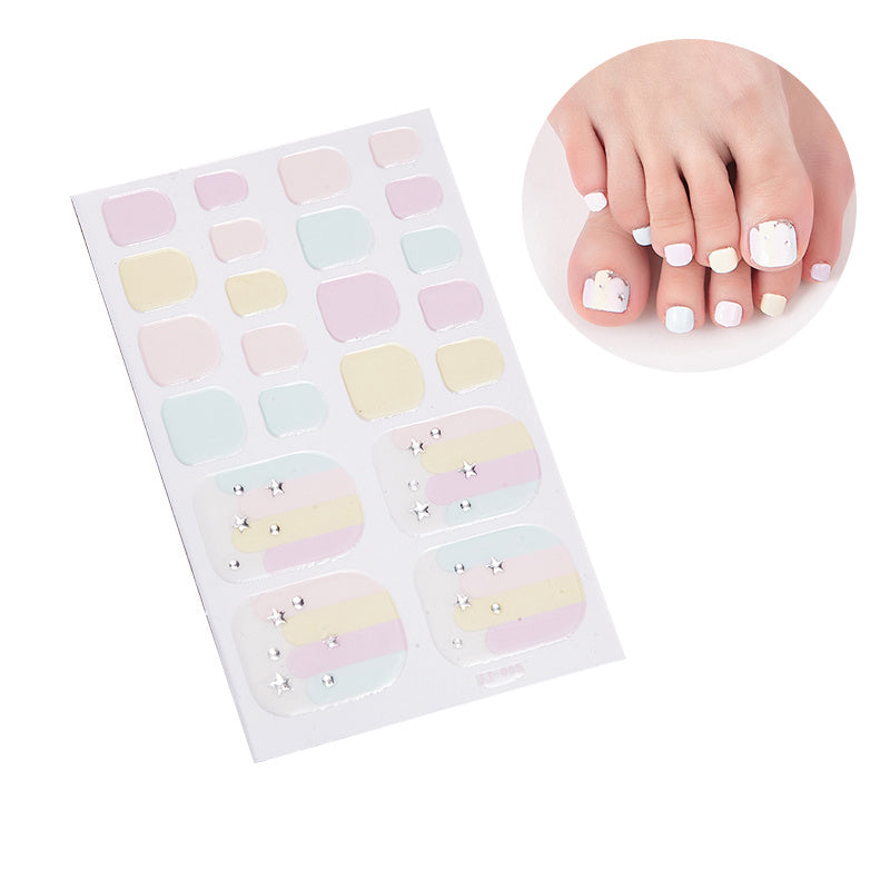 1 Pcs Glittery Glossy Toe Nail Stickers - Self-Adhesive for DIY Nail Art Decoration
