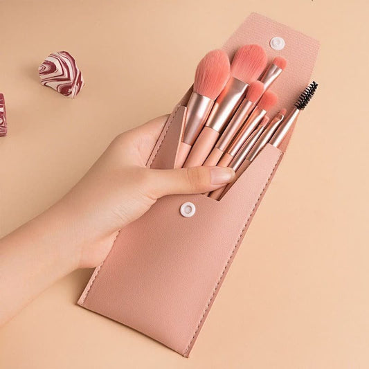 A Set Of 8 Portable Makeup Brushes Portable Beauty Tools